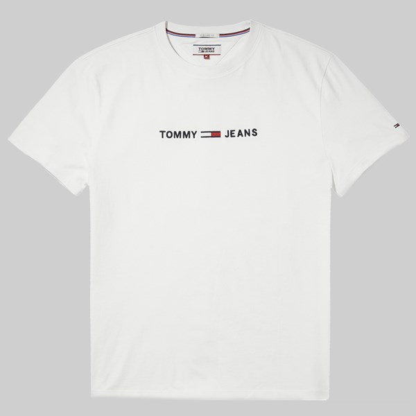 TOMMY JEANS SMALL TEXT TEE CLASSIC WHITE 